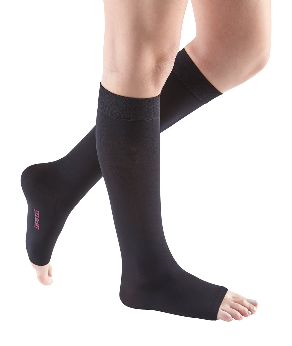 mediven angio 15-20 mmHg calf closed toe Compression Socks, Black, III,  Standard 