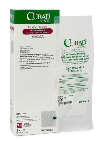 Curad Sterile Oil Emulsion Nonadherent Gauze Dressings, 3