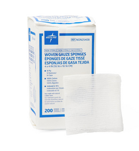 Medline Non-Sterile Woven Cotton Gauze Sponge 8ply 4x4 200Ct